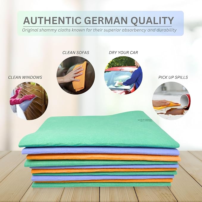 10 Pack Extra Large Original German Shammy Cloths Chamois Towels Super Absorbent - Image 2
