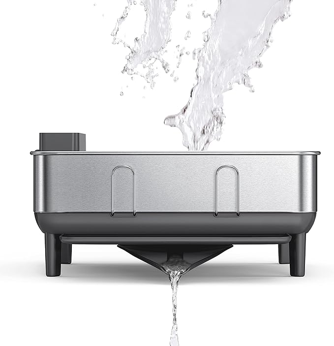simplehuman Steel Frame Dishrack, Compact Dish Drying Rack - Image 5