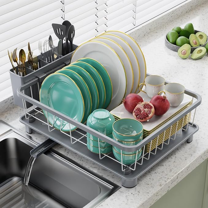 Hiviweer Dish Drying Rack for Kitchen Counter, 16.2" L x 12.5" W, Removable by Hiviweer