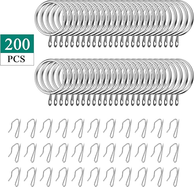 Qunclay 100 Set 1.26 Inch Metal Curtain Rings - Image 3