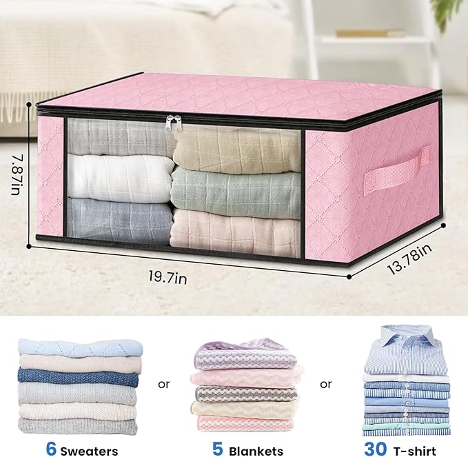 HomeHacks 10-Pack Clothes Organizer Storage Bags, 35L Storage Bins, Reinforced - Image 2