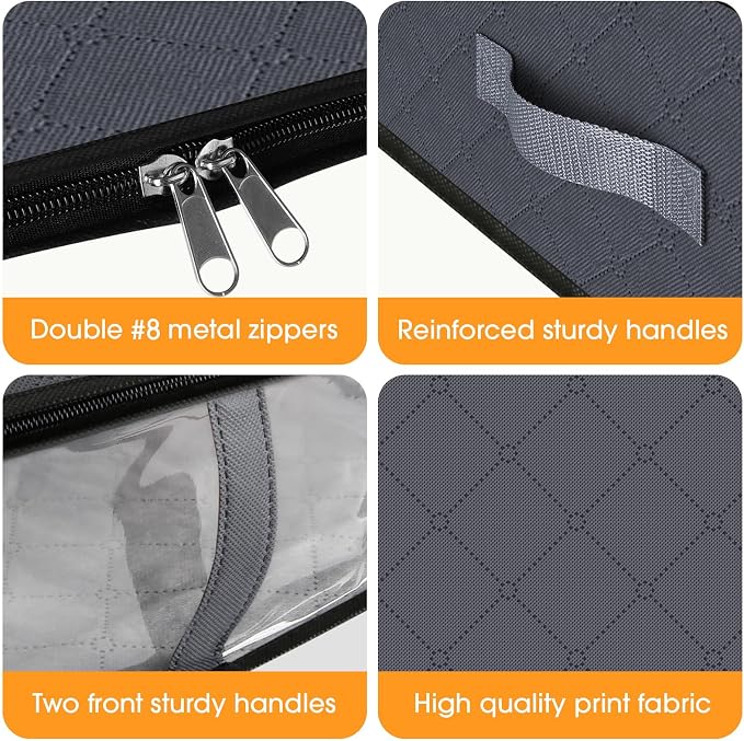 StorageRight Under Bed Storage Bags, 10 Pack, Comforters, Blankets and Seasonal - Image 3
