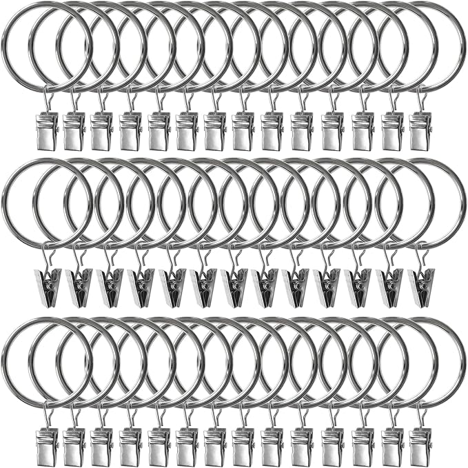 40 Pack Metal Curtain Rings by AMZSEVEN