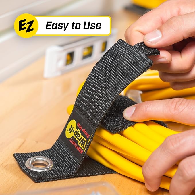 Heavy-Duty Wrap-It Storage Straps, 10-inch | Hook and Loop Extension Cord - Image 7