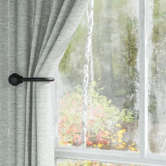 Hion Curtain Holdbacks Black 6pcs, Curtain Tiebacks Wall Mounted Hooks | - Image 6
