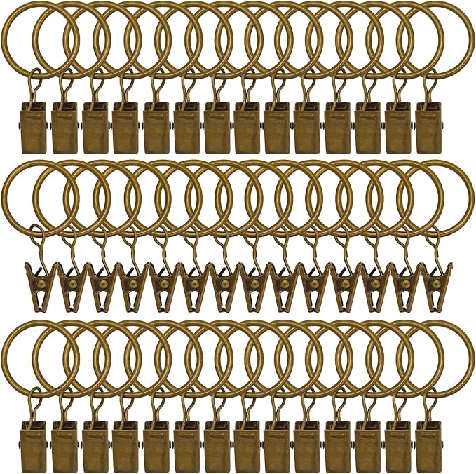 42 Pack Curtain Rod Clip Rings, Drapery Ring by LULARINE