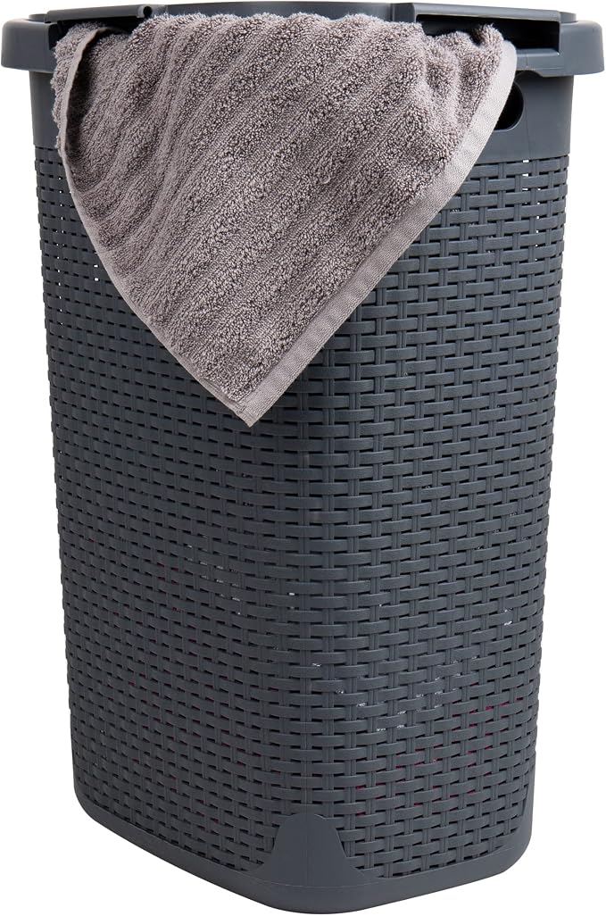 Mind Reader 60L Slim Laundry Hamper, Clothes Basket, Wicker Style, 17.65"L x - Image 8