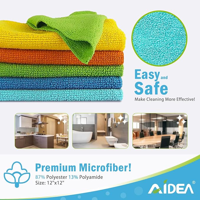 AIDEA Microfiber Cleaning Cloth 100PK, Soft Absorbent Rags, Microfiber Towels - Image 6