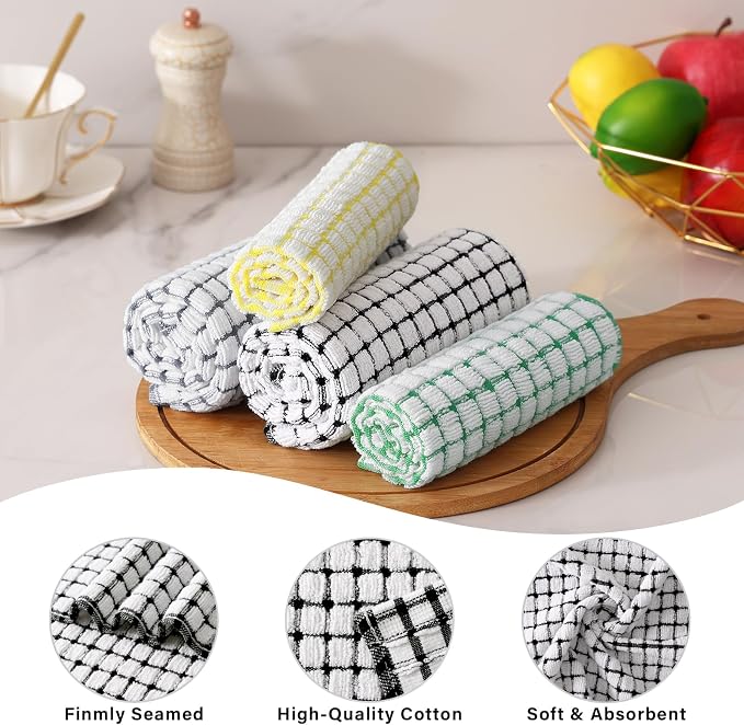 Kitinjoy Cotton 24 Pack Terry Kitchen Dish Cloths - Image 3