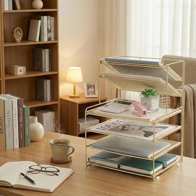 OPNICE Desk Organizer, 6-Tier Paper Organizer Letter Tray, Office Desk - Image 5
