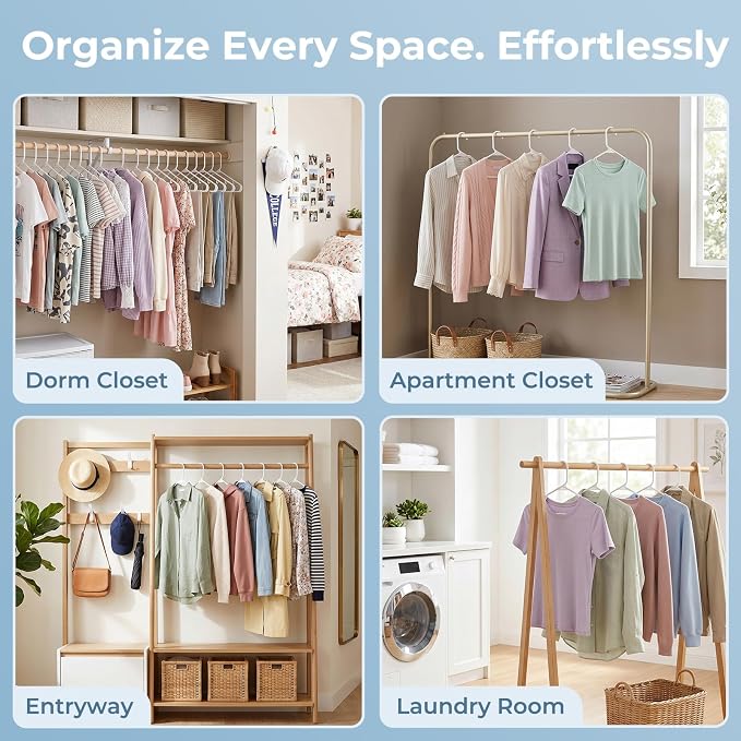 HOUSE DAY White Plastic Hangers 30 Pack, Slim Space-Saving Clothes Hangers | - Image 8