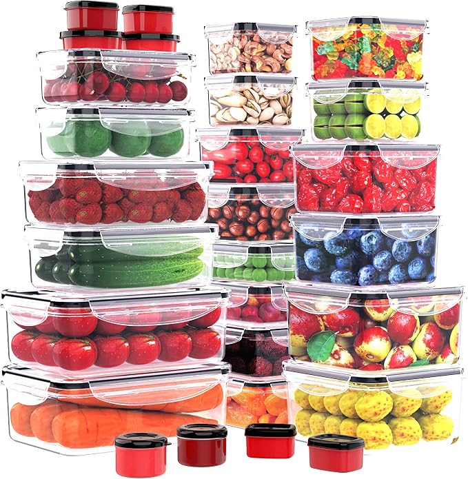 56 PCS Food Storage Containers by RockBerry