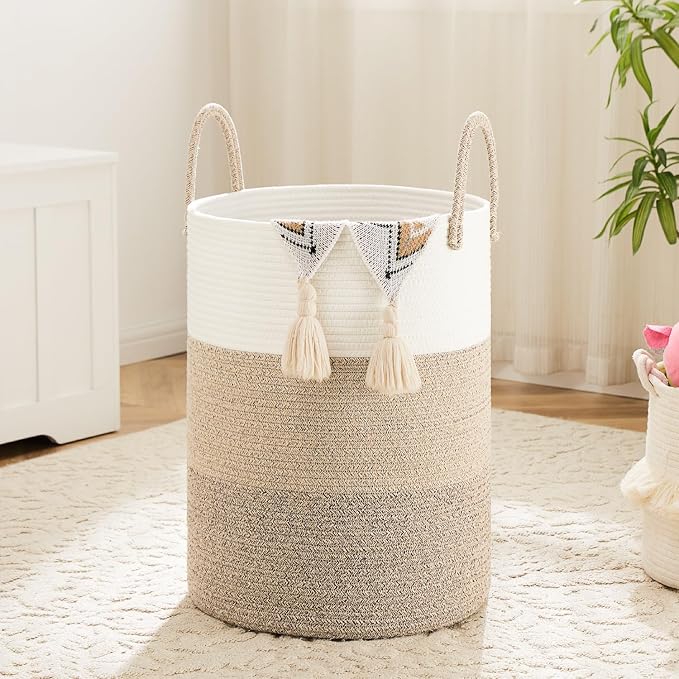 Artfeel Laundry Basket, Woven Cotton Rope Laundry Hamper, 100L by Artfeel