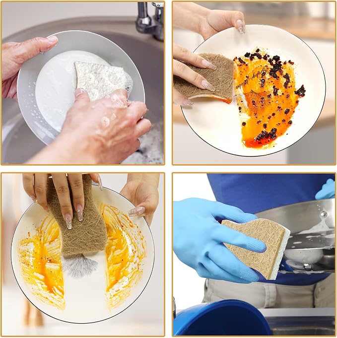 Silkyhose 18 Pack Natural Kitchen Sponges, Cellulose Coconut & Non-Scratch | - Image 7