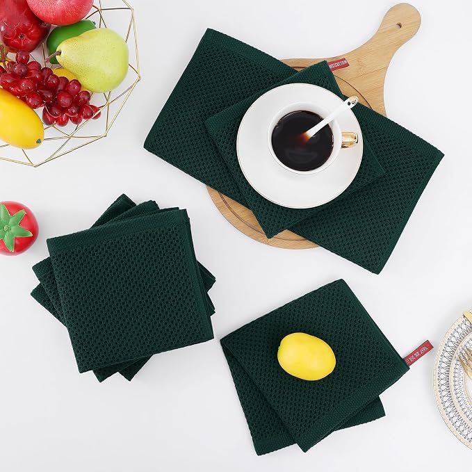 Homaxy 100% Cotton Waffle Weave Kitchen Dish Cloths 18-Pack, Ultra Soft - Image 7