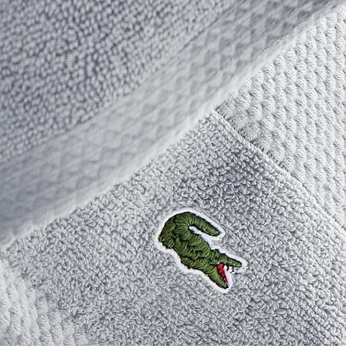Lacoste Heritage 100% Supima Cotton Bath Towel 30" x 54", Micro Chip | Highly - Image 3