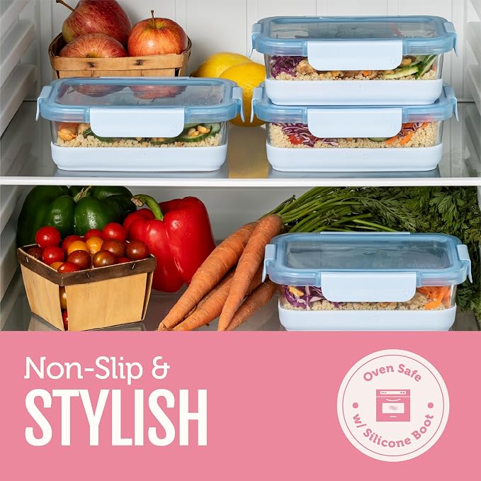 Ello Duraglass Refresh 3.4 Cup Meal Prep Containers, Dusk Delight | Glass meal - Image 6
