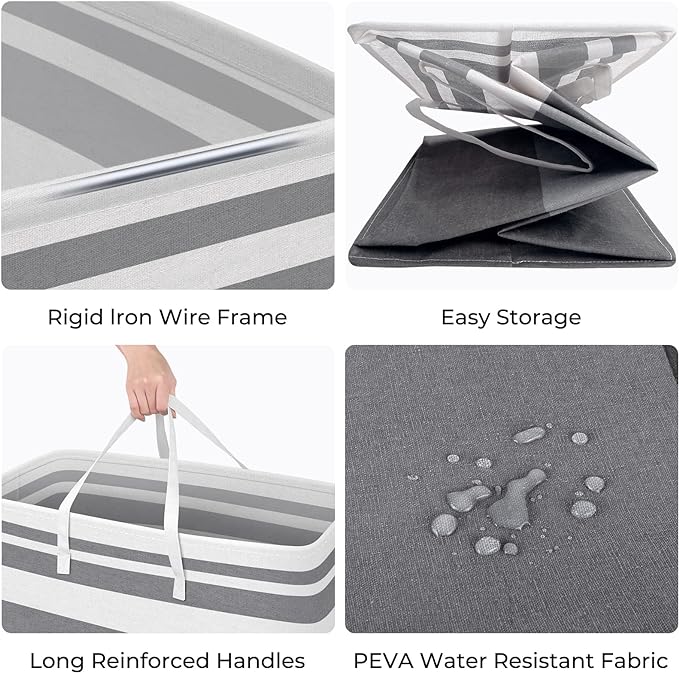 HomeHacks 2 Pack Laundry Baskets, Laundry Hampers Bags | Waterproof, - Image 2