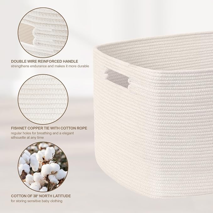86L Large Woven Laundry Basket Hamper - Image 6