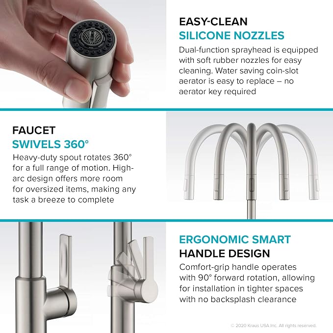 KRAUS Champagne Bronze 20 in Pull Down Kitchen Faucet KPF-2821SFACB | - Image 10