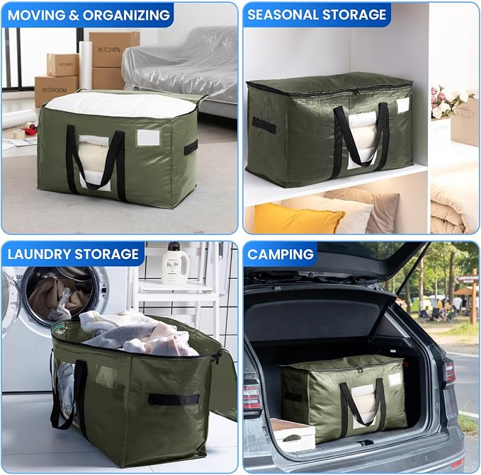 TAILI 2 Pack Green Extra Large Moving Bags, Storage Bag - Image 9