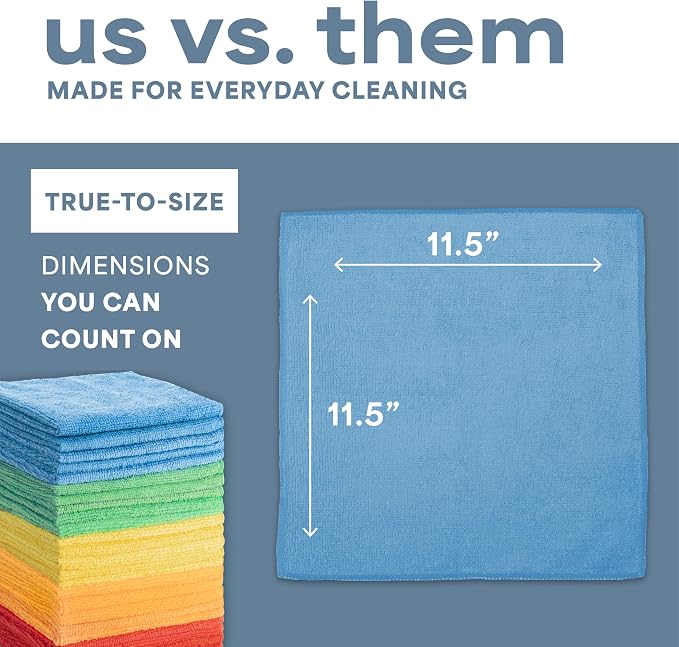 S&T INC. Microfiber Cleaning Cloth, 150 Pack, 11.5" x 11.5" - Image 8