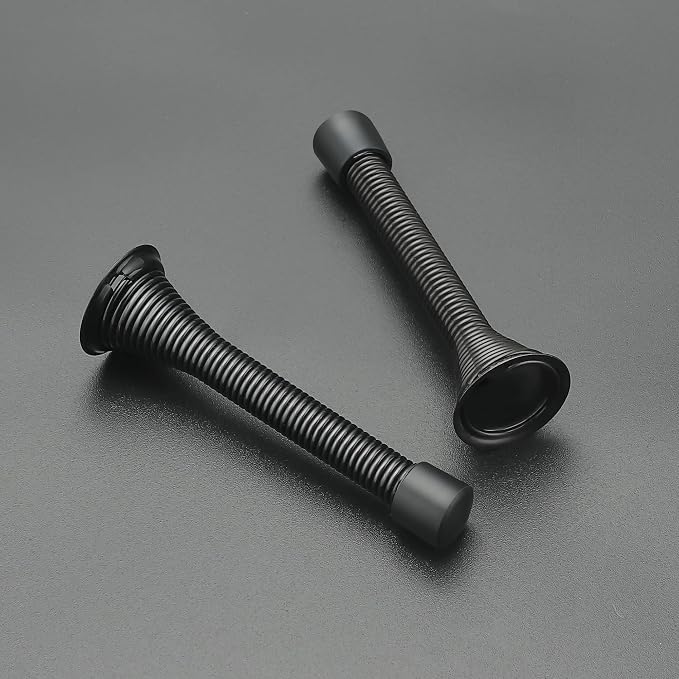 Ravinte Door Stoppers, 6 Pack Black Spring Door Stops - Image 2