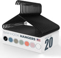 Plastic Hangers 20 Pack – Made in The USA – 6lb Capacity Standard Clothes by NeatiesHangers
