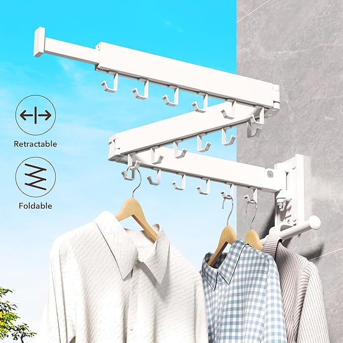ZdwCyl Clothes Drying Rack, Laundry Drying Rack Wall Mount, Wall Mounted - Image 3