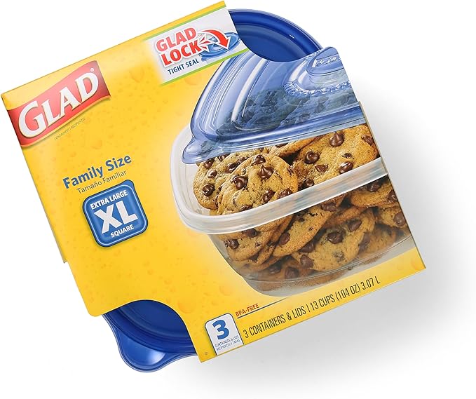 Glad GladWare XL Square Food Storage Containers, 104 Oz, dishwasher-safe - Image 4