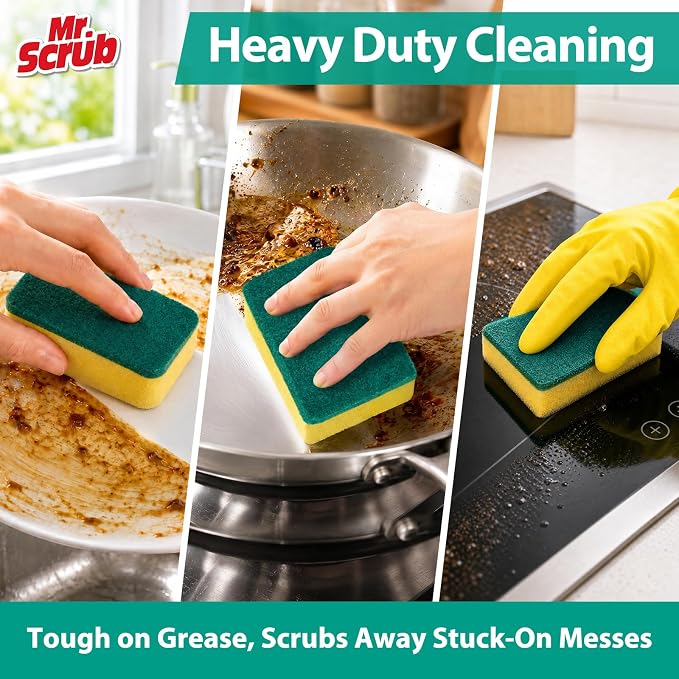 Mr. Scrub Sponges Kitchen Scrub Dish Sponge Scouring Pad, 12 Pack Cleaning - Image 2