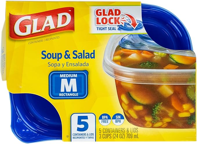 Glad GladWare Medium Rectangle Food Storage Containers, 24 Oz, leak-resistant - Image 3