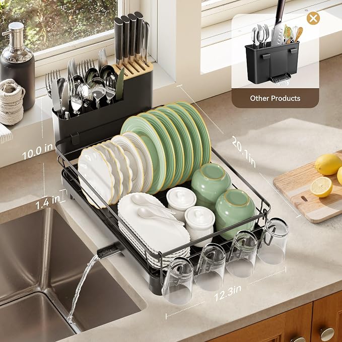 Runnatal Dish Drying Rack with Drainboard - Image 2