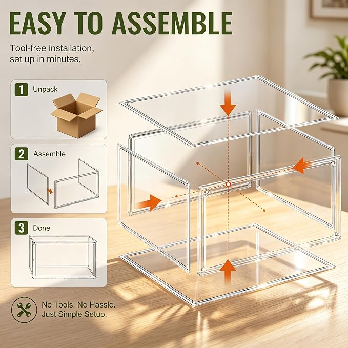 5 Pack Acrylic Shoe Boxes, Stackable Organizer - Image 9