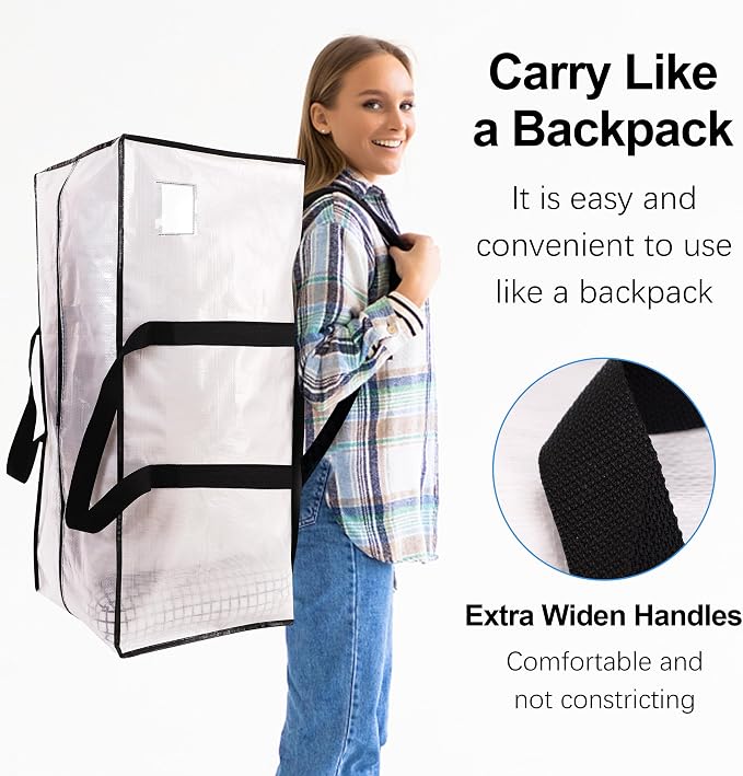 VELVETSURE 6 Pack Heavy Duty Large Moving Bags W/Backpack Straps - Image 4