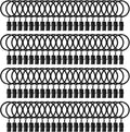 84 Pack Curtain Rings with Clips 1.26" Interior Diameter, Metal Drapery Ring by LULARINE