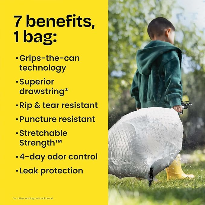 Glad Trash Bags, ForceFlex Tall Garbage Bags, 13 Gallon Grey Trash Bags - Image 5