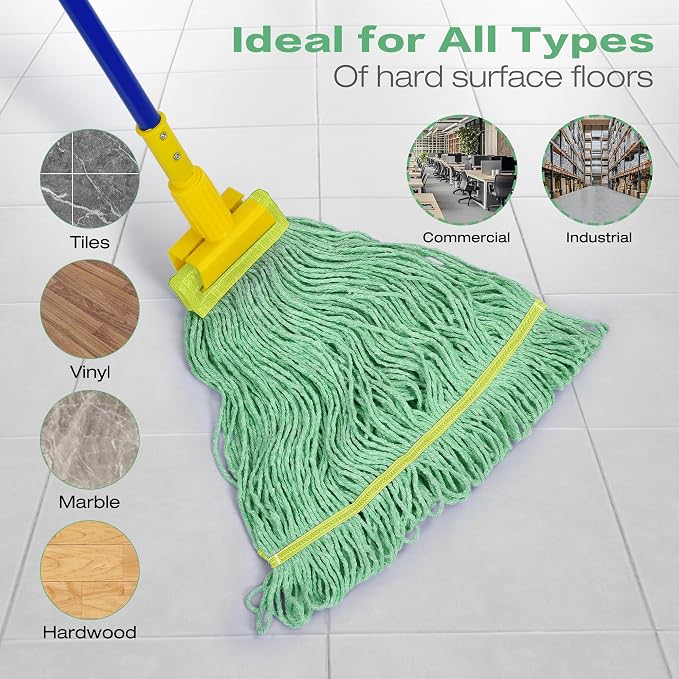 Matthew Cleaning 12Pcs 5'' Headband White&Orange&Green 24Oz Commercial String - Image 2