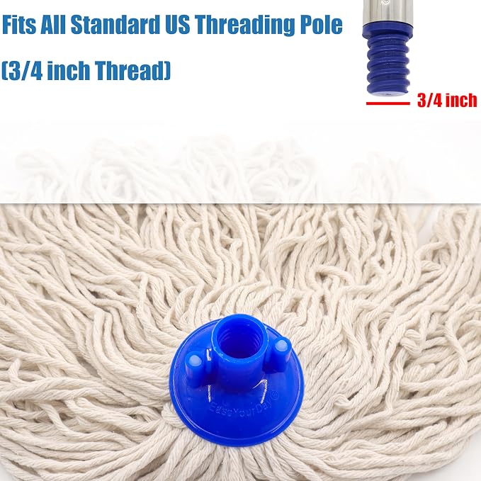 EaseYourDay Cotton String Mop Head Replacement, 3/4" Screw-On Thread - Image 5