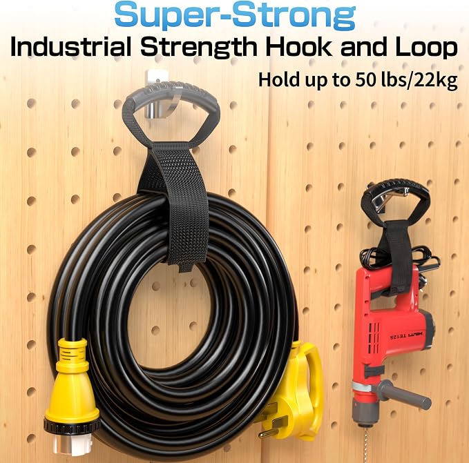 Deluwire Extension Cord Storage Straps 26", 2 Pack, Heavy Duty Hook and Loop - Image 4