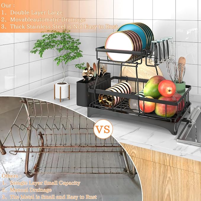 2-Tier Dish Drying Rack - Image 5