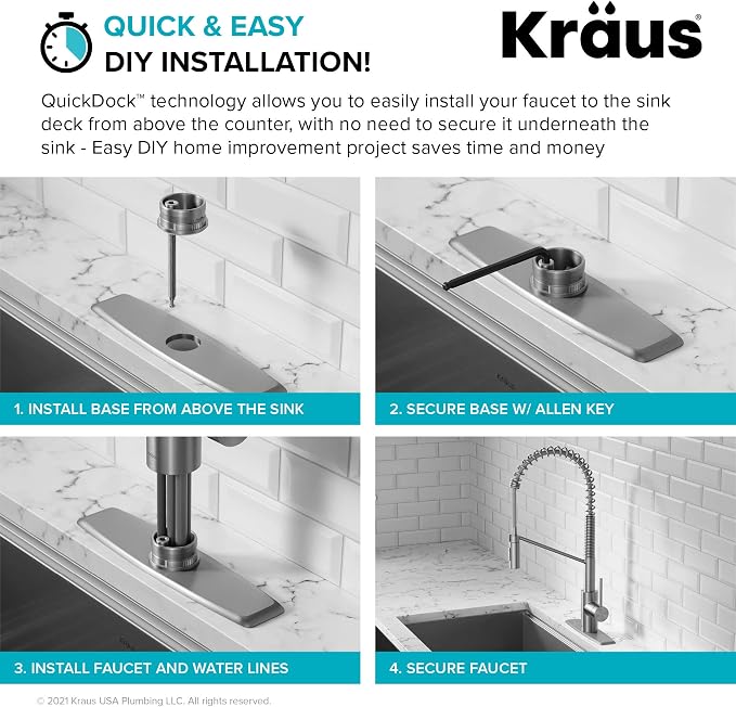 KRAUS Oletto Commercial Style Single Handle Pull Down Kitchen Faucet - Image 13