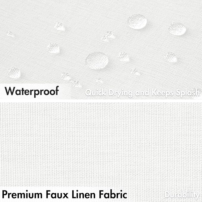 MIULEE 72"x90" Extra Long Scalloped Polyester Shower Curtain White - Image 4