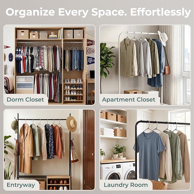 HOUSE DAY Grey Plastic Hangers 20 Pack, Slim Space-Saving Clothes Hangers | - Image 7
