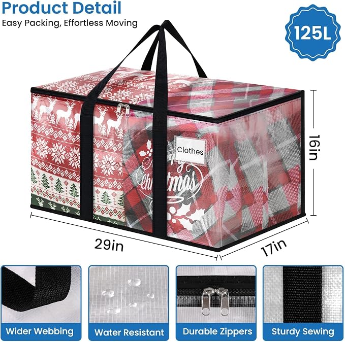 RoomHacks Moving Bags, Heavy Duty Large Storage Bags, 2 Pack, Foldable Storage - Image 2