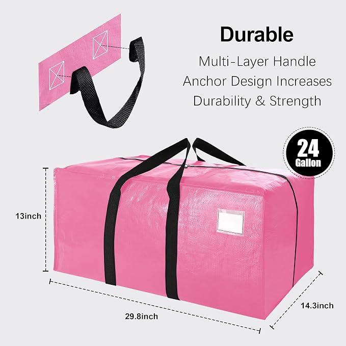 VELVETSURE 12 Pack Heavy Duty Large Moving Bags W/Backpack Straps - Image 2