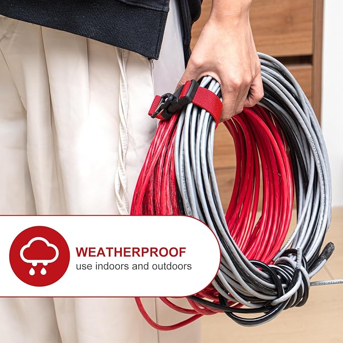 12 Pack Adjustable Extension Cord Holder Straps, Heavy Duty Triangle Clips - Image 7
