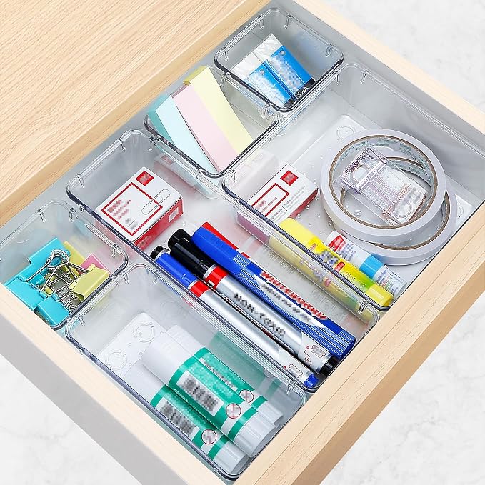 16 PCS Drawer Organizer Set, 5 Size Bathroom and kitchen organizer Trays | - Image 6
