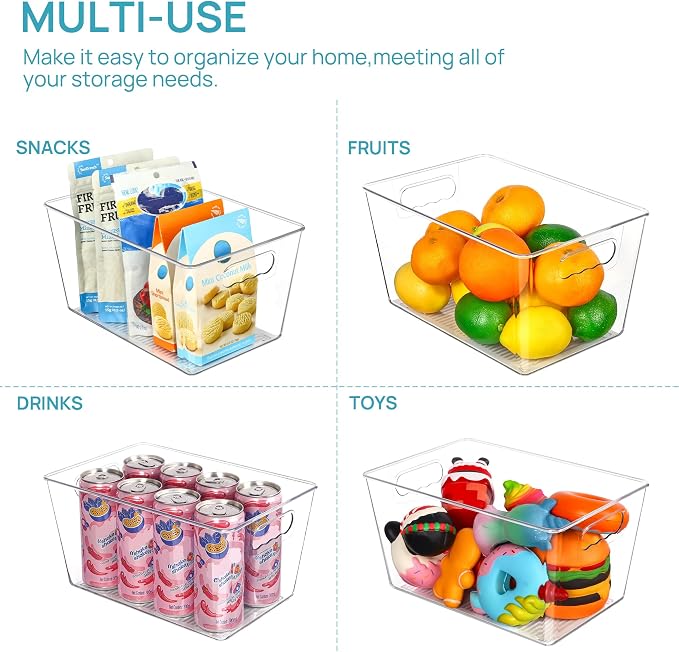 Vtopmart 6 Pack Clear Storage Bins, Pantry Storage Bins - Image 5