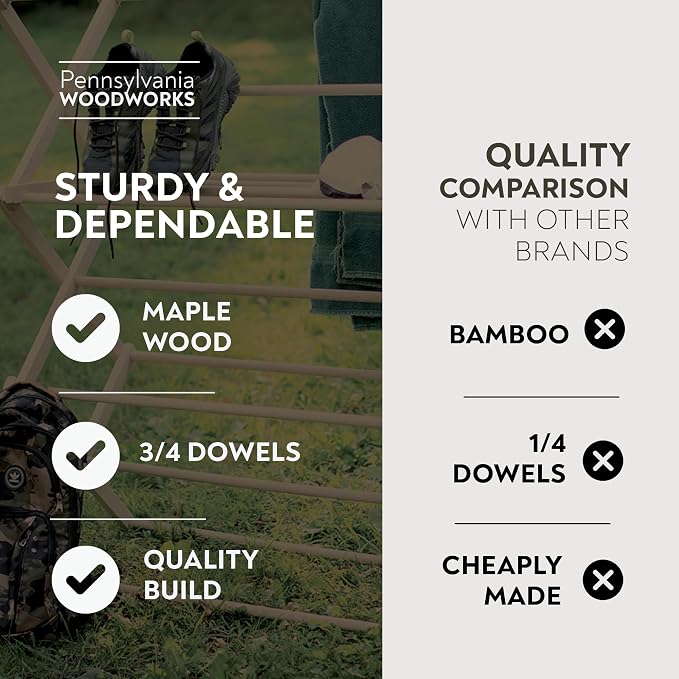 Premium American Maple Clothes Drying Rack - Image 2
